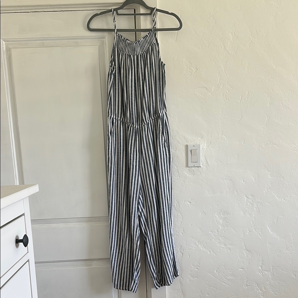 Striped Blue and White Jumpsuit